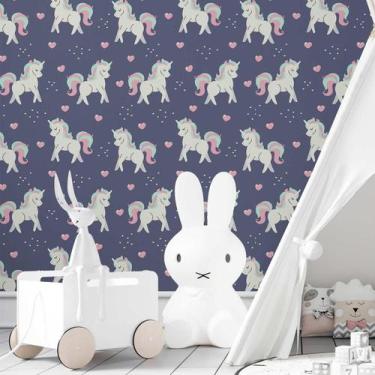 Imagem de Papel de Parede Adesivo Unicórnios N03138 0,58X2,5M - Adesivo BR