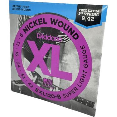 Imagem de Encordoamento Guitarra 09-42 EXL120-B D'Addario Nickel Wound - Daddari