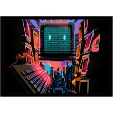 Imagem de Quadro Decorativo Informática Tecnologia Computação Vintage Lojas Sala