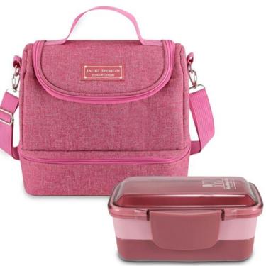 Imagem de Bolsa Térmica Lancheira Necessaire Alça Ombro + Pote Marmita Lanches 2