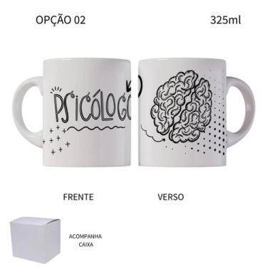 Imagem de Caneca 325ml Profissões Psicologia Minimalista - LARANJA E MIMOS