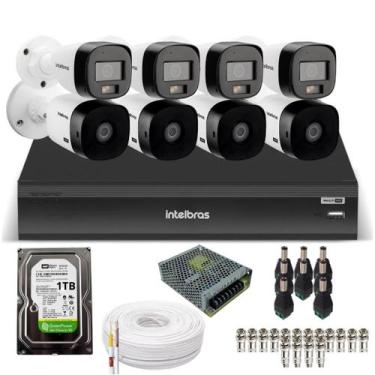 Imagem de Kit 8 Câmeras Intelbras  4 Câmeras 1220b 4 Câmeras 3220b +, Dvr 8ch Im