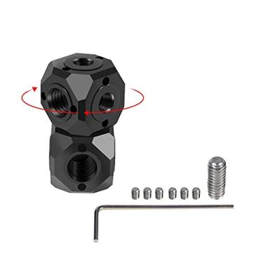 Imagem de FunMax Adaptador de montagem de mini hexaedro ajustável para sapata fria de plataforma dupla com suporte de tripé com furo de parafuso de 1/10.2 cm, 3/20.3 cm - Suporte de tripé para Gopro 11/10/9,
