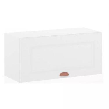 Imagem de Armário Aéreo Basculante 80 cm 1 Porta Cristal Luciane Móveis, Branco 