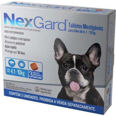 Imagem de  NexGard para Cães de 4,1 a 10Kg caixa com 3 unidades - Boehringer