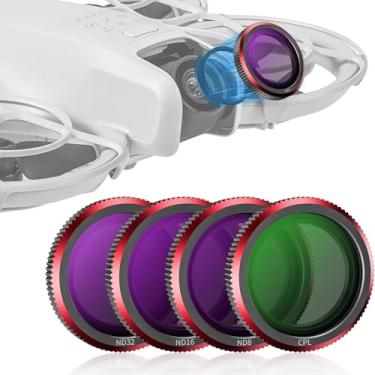 Imagem de 4 peças/conjunto CPL ND8 ND16 ND32 filtros compatíveis com acessórios de substituição DJI Neo Drone, conjunto de filtros CPL e ND de lente de câmera, moldura de alumínio ultrafina