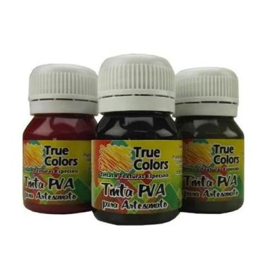 Imagem de Kit 20 Tinta Pva para Artesanato Fosca 37ml True Colors
