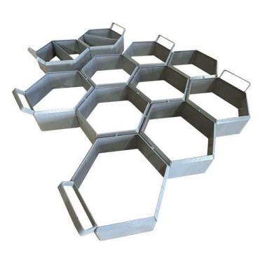 Imagem de Forma De Aço Molde para Bloquetes Sextavados 25x8cm - Passeio Calçadas