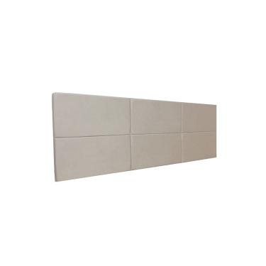 Imagem de Cabeceira Estofada Queen 6 Blocos Não é Segredo Suede Amassado Bege Claro 160x60