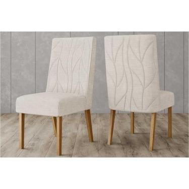 Imagem de Kit 2 Cadeiras Sala Jantar Eloá 2 Un Nature-linho Bege - Henn