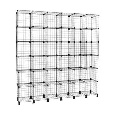 Imagem de Estante Prateleira de Aço Expositor Aramado 36 Nichos Preto Arara de R