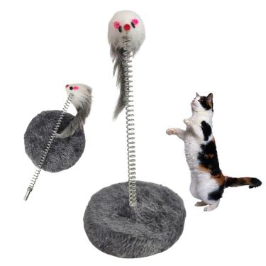 Imagem de Arranhador Gato Pet Ratinho Guizo Mola Animal de Estimaçao Felino Brinquedo Interativo Lazer Diversao Entretenimento