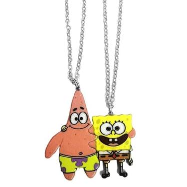 Imagem de TCB Creations Conjunto de 2 colares com pingente Bob e Patrick BFF de Bob e Patrick BFF, osfm, esmaltado, A