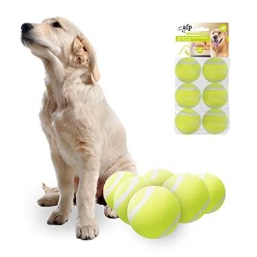 Imagem de ALL FOR PAWS Brinquedo interativo para cães, bolas de segurança para cães de 6,3 cm com alto salto, bolas de tênis para cães para exercícios e brincadeiras adequadas para lançadores de bola
