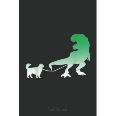 Imagem de with a Dog Go for a walk, Funny Pet Dogs Lover Dino Notebook: Cute Trendy Dinosaur Wide Ruled Paper Notebook Journal | Pretty Wide Blank Lined ... for Home School College for Writing Notes