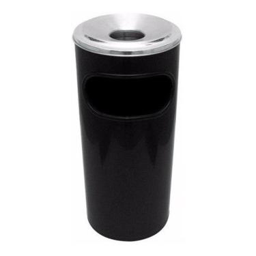 Imagem de Lixeira Cinzeiro Aro Em Alumínio Preto