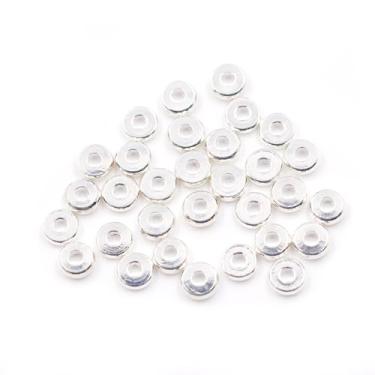 Imagem de Malahill Joias de excelente qualidade com 4 contas espaçadoras de 2 mm para joias, colar, pulseira, 100 peças, prata