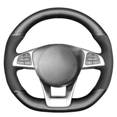 Imagem de MEWANT Capa de volante costurada para Mercedes-Benz A 45 AMG/C 43 63 AMG/CLA 45/ CLS 63 AMG/E 43 63 AMG/S 63 65 AMG/SLC 43 AMG/GLA 45 AMG/GLC 43 63 AMG/GLE 43 63 AMG/GLS 63 AMG/