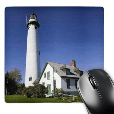 Imagem de 3dRose Mouse pad LLC 20 x 20 x 0,63 cm Michigan Lake Huron Presque Isle Farol Walter Bibikow (mp_91241_1)