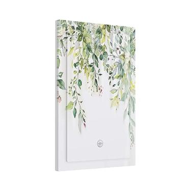 Imagem de Eucalipto verde campo rústico eucalipto verde placas de parede em branco simples decorativas estilo rústico sem dispositivo placa frontal folhas de árvore capa de interruptor de luz painel de arte para quarto infantil decoração de banheiro