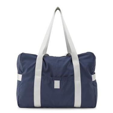 Imagem de TRIWONDER Bolsa esportiva de viagem, bolsa de fim de semana dobrável para mulheres e homens, bolsa de bagagem de viagem noturna para esportes, vovação, academia, 02 azul-marinho, 02 Navy Blue, Sacos