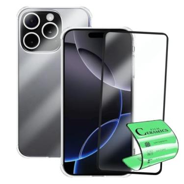 Imagem de Capa Capinha Anti Impacto e Película Premium 9D Cerâmica Compatível Com iPhone 16 Pro Max