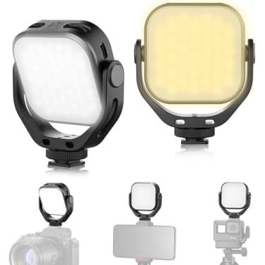 Imagem de VIJIM Luz de LED para câmera VL66, painel de luz LED com suporte em U, CRI95+ iluminação portátil para fotografia, luz fria macia, recarregável, 2000 mAh, Vlog DSLR para câmera de ação e câmera Sony
