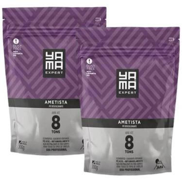 Imagem de Kit 2 Pó Descolorante Ametista Profissional 8 Tons Efeito Rápido Yama 