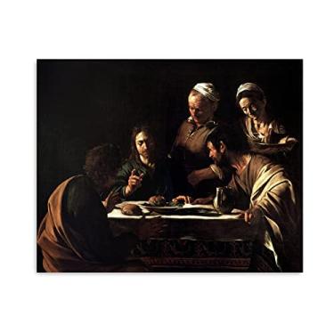 Imagem de Arte de parede em tela clássica - Michelangelo Merisi Caravaggio Impressões - reprodução de pinturas a óleo famosas - Ceia em Emaús - Fotos de arte em tela arte de parede para decoração de casa 90 x