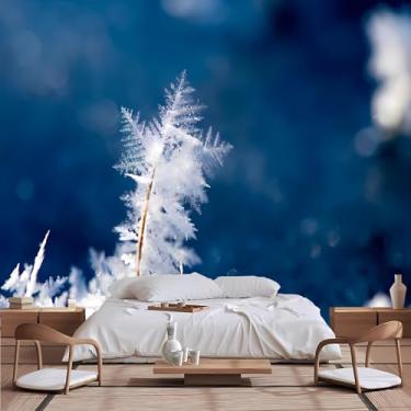 Imagem de Lcythiazole Papel de parede de cena de neve com tamanho personalizável para parede mural de cena de neve pôster de cena de neve HD foto de neve para sala de estar, quarto, sala de jantar