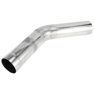 Imagem de Motoforti Tubo de escape de mandril de corte de 45 graus DIY personalizado carro modificado tubulação tubulação 89 mm/3,5" OD 300 mm/12 comprimento T304 aço inoxidável prateado