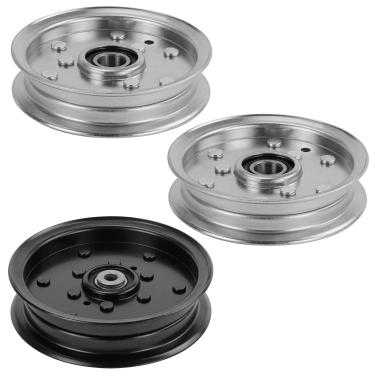 Imagem de ILONPA 756-04511B 756-05042 Kit de conjunto de polias planas para Troy Bilt Mustang XP 106.7 cm 116.8 cm 127.0 cm 137.2 cm Deck 756-04511 Z6600 RZT-L50 RZT-L54 RZ4 RZ4 ZT-S500 RZT-S54 (pacote com 3)