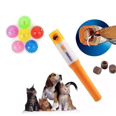Imagem de Kits Lixador De Unhas Pet Automático Com 3 Lixa Cachorro Gato lixa e Apara Garras + Bola Led Som