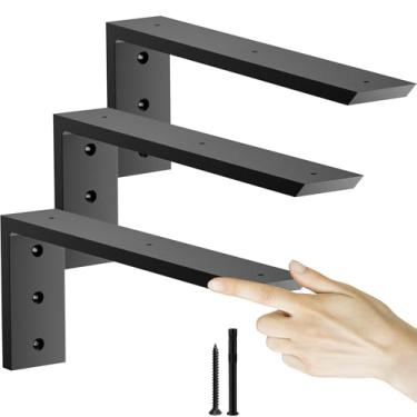 Imagem de Suporte de bancada 35,5 cm pacote com 3 (3/20.3 cm de espessura), suportes de bancada de granito resistente premium 35,56 cm x 15,2 cm x 6,3 cm, suporte em L para bancadas de quartzo, madeira,