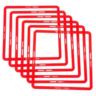 Imagem de POPETPOP Anéis quadrados de agilidade, 6 peças de anéis de velocidade, agilidade juvenil, treinamento, velocidade, obstáculos, escada, equipamento de fitness, esportes, treino, casa, academia