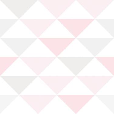 Imagem de Papel De Parede 12m Adesivo Rosa Geométrico Triângulos