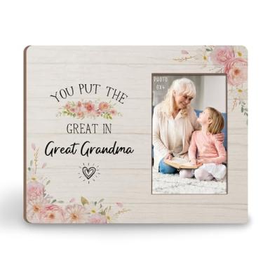 Imagem de KU-DaYi Porta-retrato para avó 20 x 25 cm, presente para ótimas avós, presente de aniversário de dia das mães de netos, você coloca o ótimo na parede e na mesa da Great Grandma para fotos de 10 x 15