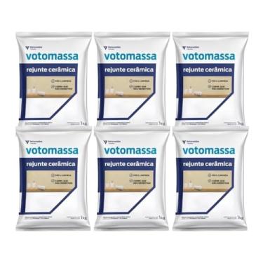 Imagem de KIT 6 UNIDADES - REJUNTE FLEXIVEL VOTOMASSA BRANCO 1KG VOTORANTIM