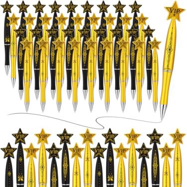 Imagem de Dispowreath 36 canetas VIP, canetas esferográficas douradas e pretas a granel, tapete vermelho, festa VIP para concerto, cinema, noite, prêmio, tapete vermelho, evento, aniversário, festivais,