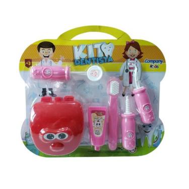 Imagem de Kit Brinquedo Infantil Dentista Rosa 6 Peças Menina - Company kids