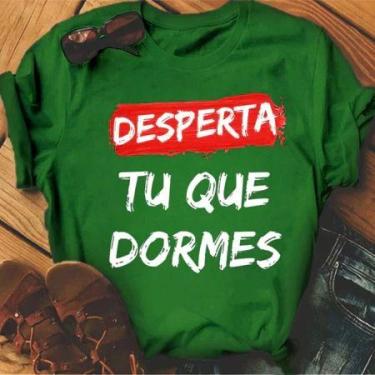 Imagem de Blusas Femininas Estampadas Evangélicas desperta - loja dinka, g, verd