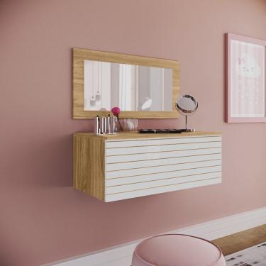 Imagem de Penteadeira Delicata Caixa Suspensa Com Gavetão E Com Espelho - Bigs