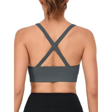 Imagem de Sutiã esportivo RUNNING GIRL High Support acolchoado 2984 cinza para m