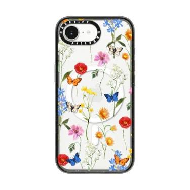 Imagem de CASETiFY Capa Impact para iPhone 16e [proteção contra quedas de grau militar de 2,5 m 4X/compatível com Magsafe] - Millennial- Ditsy Floral - Preto transparente