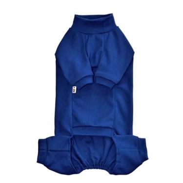 Imagem de Sphynx Pijama de lã quente de quatro pernas para gatos sem pelos para gatos sem pelos, roupa de recuperação cirúrgica para Sphynx, Devon, Cornish (azul, P (1,5-2,3 kg))