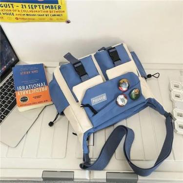 Imagem de Bolsa de Mensageiro Estilo Japonês Grande Capacidade Saco Casual Lona 