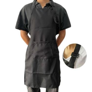 Imagem de Avental com bolso liso preto, Aventais,cozinha,Restaurante,Barbearia,G