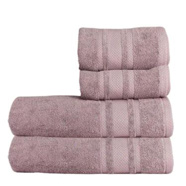 Imagem de Jogo De Toalha Banhão 4 Peças Super Macia Grossa Felpuda Elegance Toalhas De Banho De Luxo(Cinza)