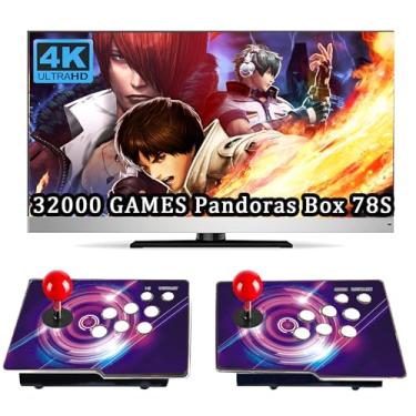 Imagem de RegiisJoy 32000 in 1 Pandoras Box 78S Retro Arcade Game Console, 4 Player 3D Magical Modified Game, Search Save Delete Cheat Function, Favorite List, One-Button Combo, 128G TF, Separate Console