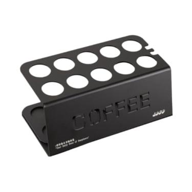 Imagem de Fenteer Celle de cafeteira de dose única Stand Espresso Delder Compact Sturdy Stable Stylish Metal para Coffee Bar Kitchen Home